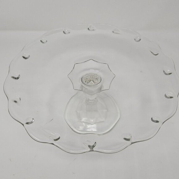 Vintage Indiana Glass Pedestal Footed Cake Plate Stand Teardrop Centerpiece 11" - Picture 2 of 5